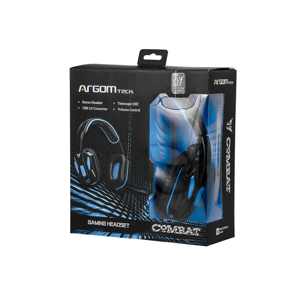 Argom Gaming Headset Combat USB - Black/Blue