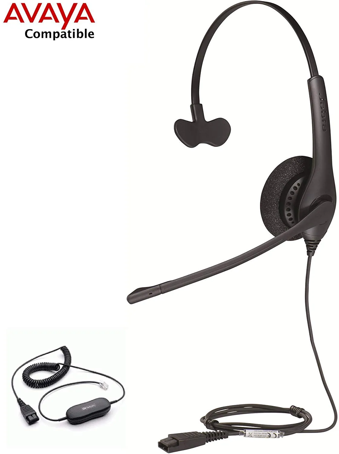 Avaya Certified Jabra Biz 1500 Mono Headset Bundle for 1408 1416 2410 2420 4606 4610 4612 4620 4621 4622 4624 4625 4630 5410 5420 5610 5620 5621 5625 9404 9406 9408 9504 9508