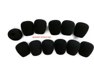 Black Foam Headset Mic Windscreens - QUANTITY OF 12