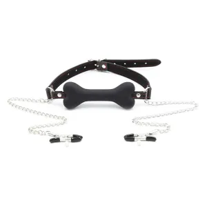 Bone Gag w/ Nipple Clamps