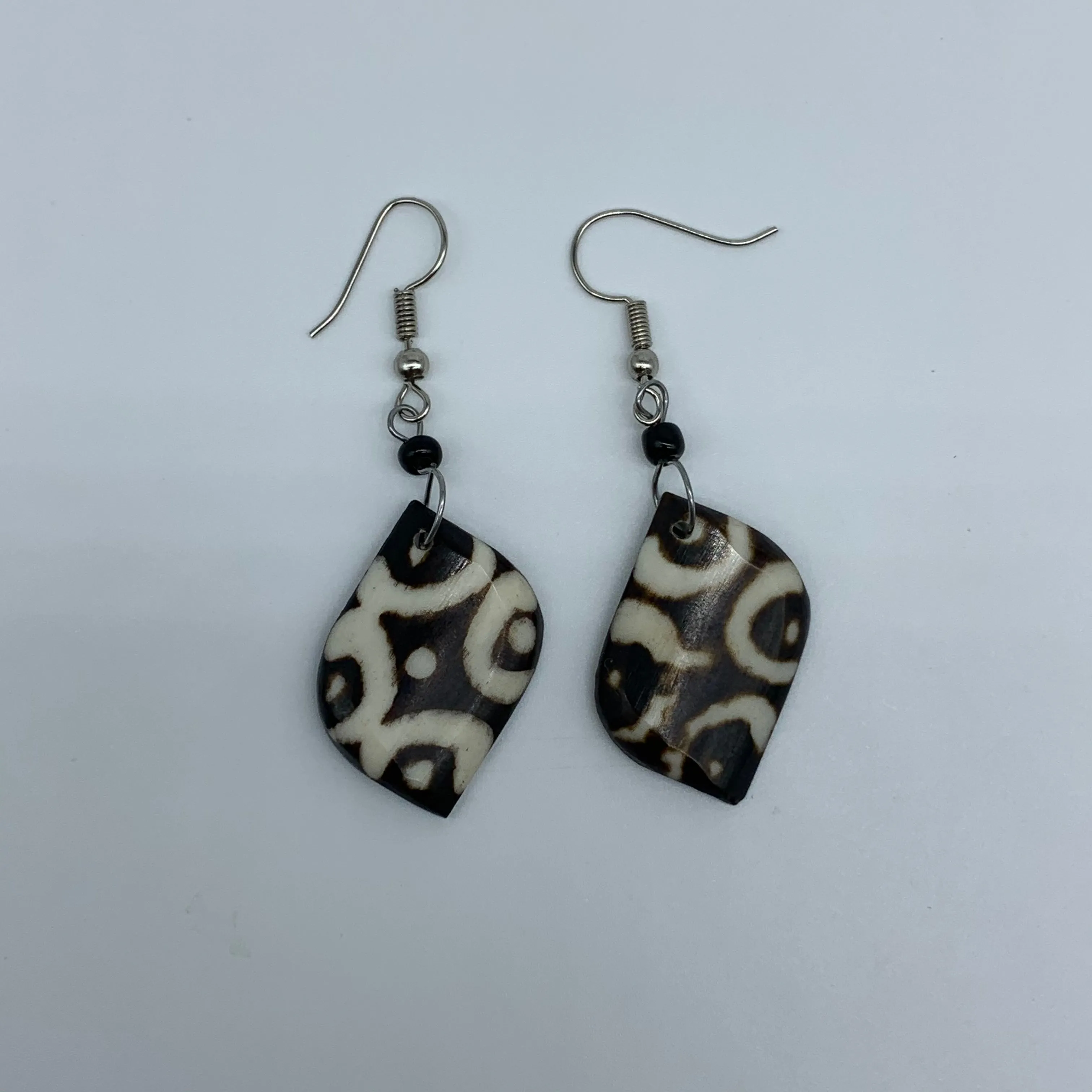 Cow Bone Earrings-Black and White 13