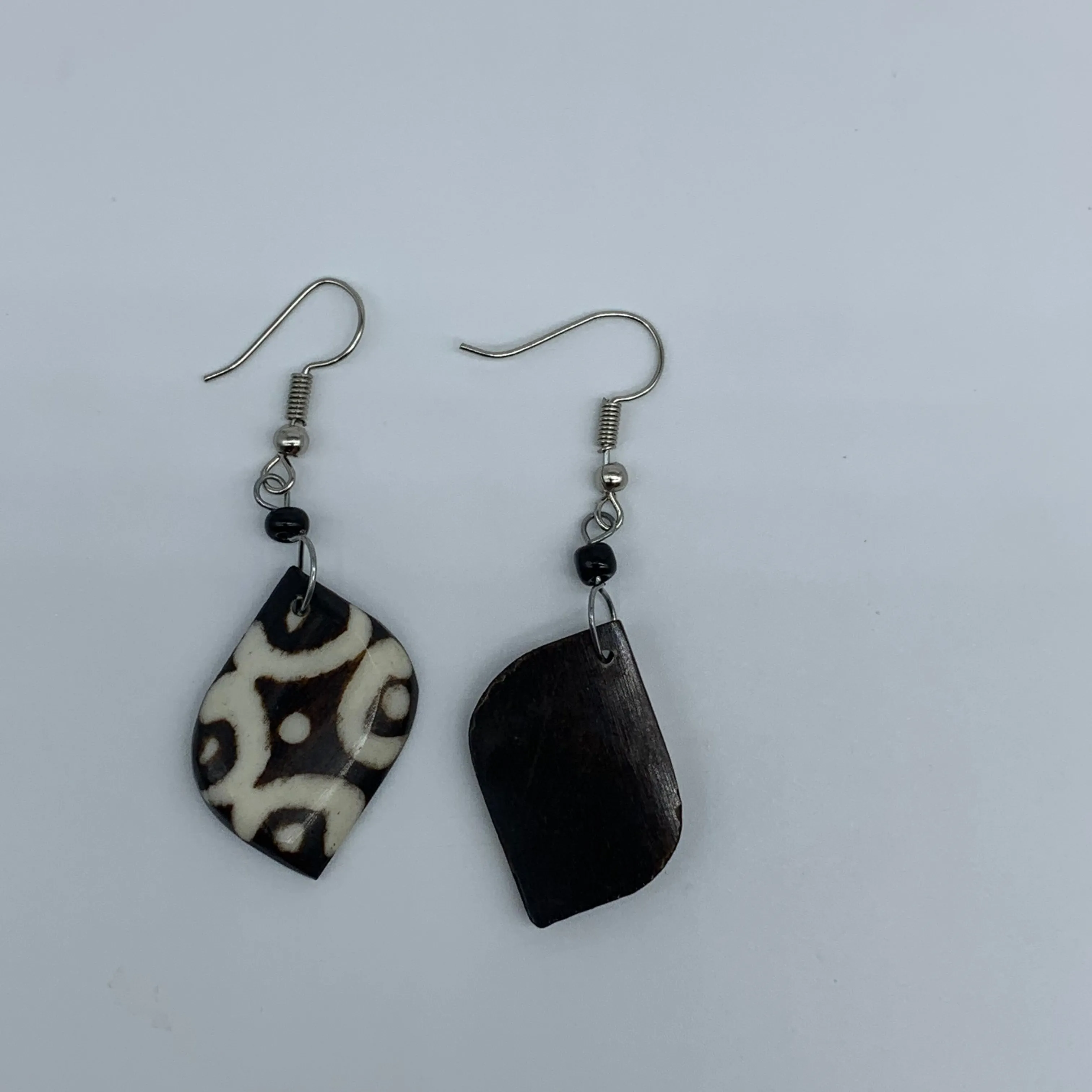 Cow Bone Earrings-Black and White 13