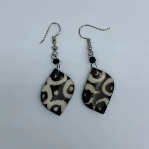 Cow Bone Earrings-Black and White 13