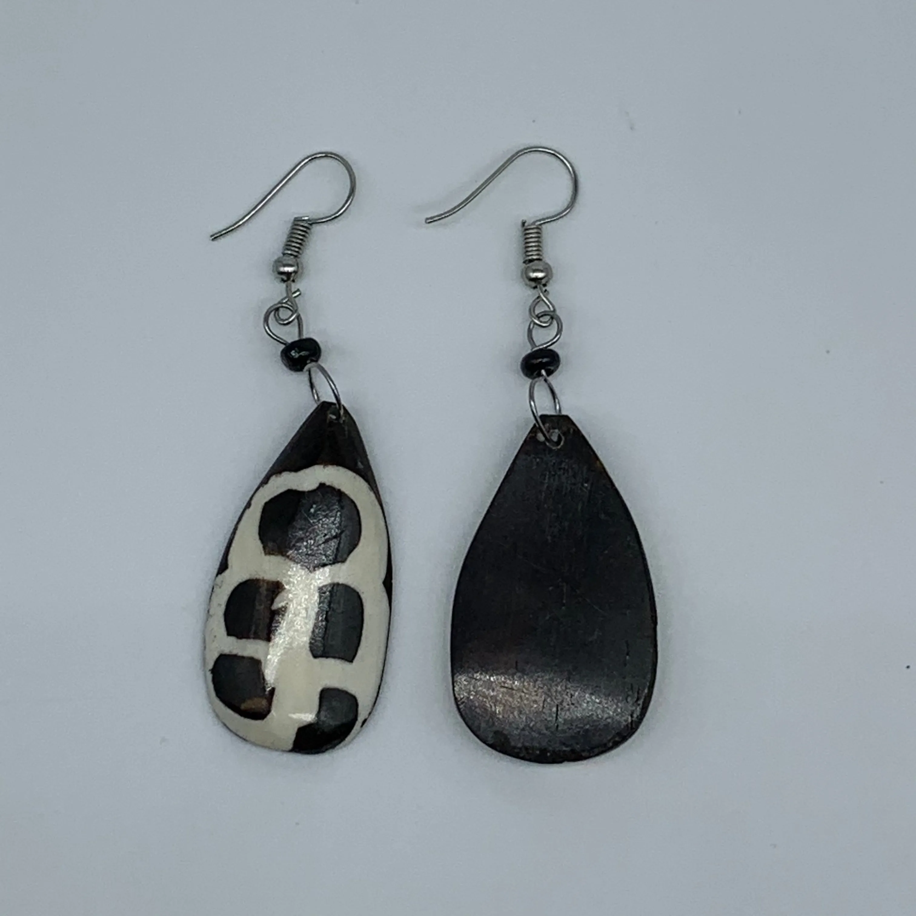 Cow Bone Earrings-Black and White 6