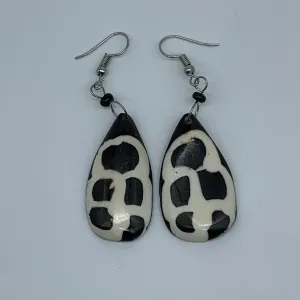 Cow Bone Earrings-Black and White 6