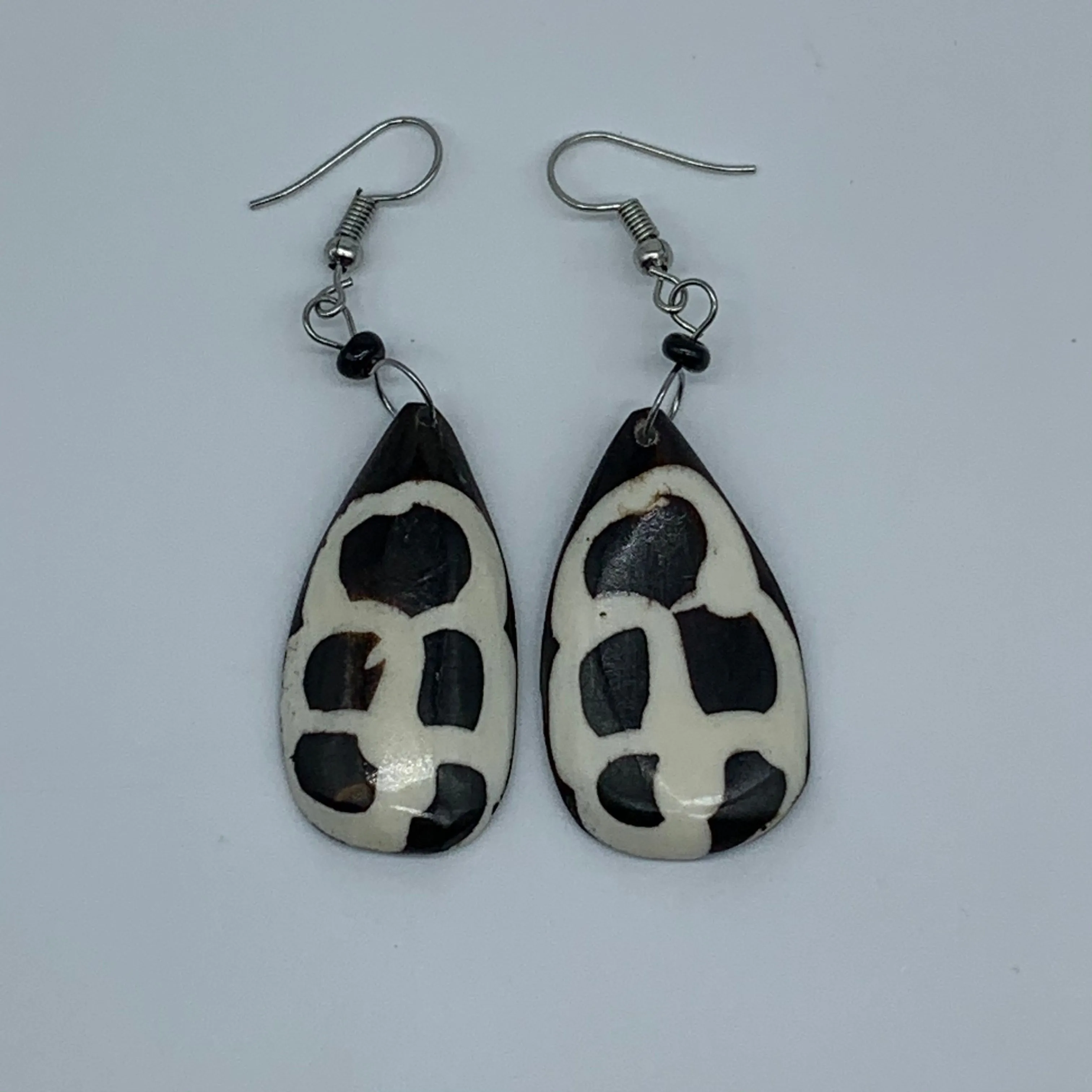 Cow Bone Earrings-Black and White 6