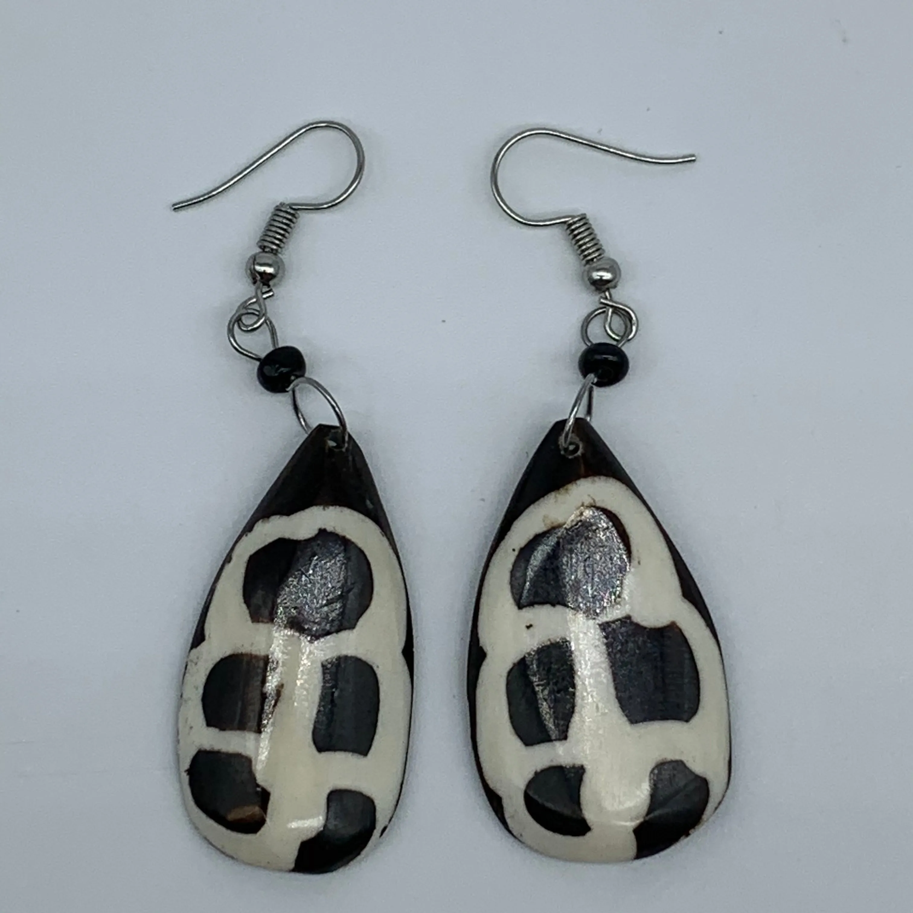 Cow Bone Earrings-Black and White 6