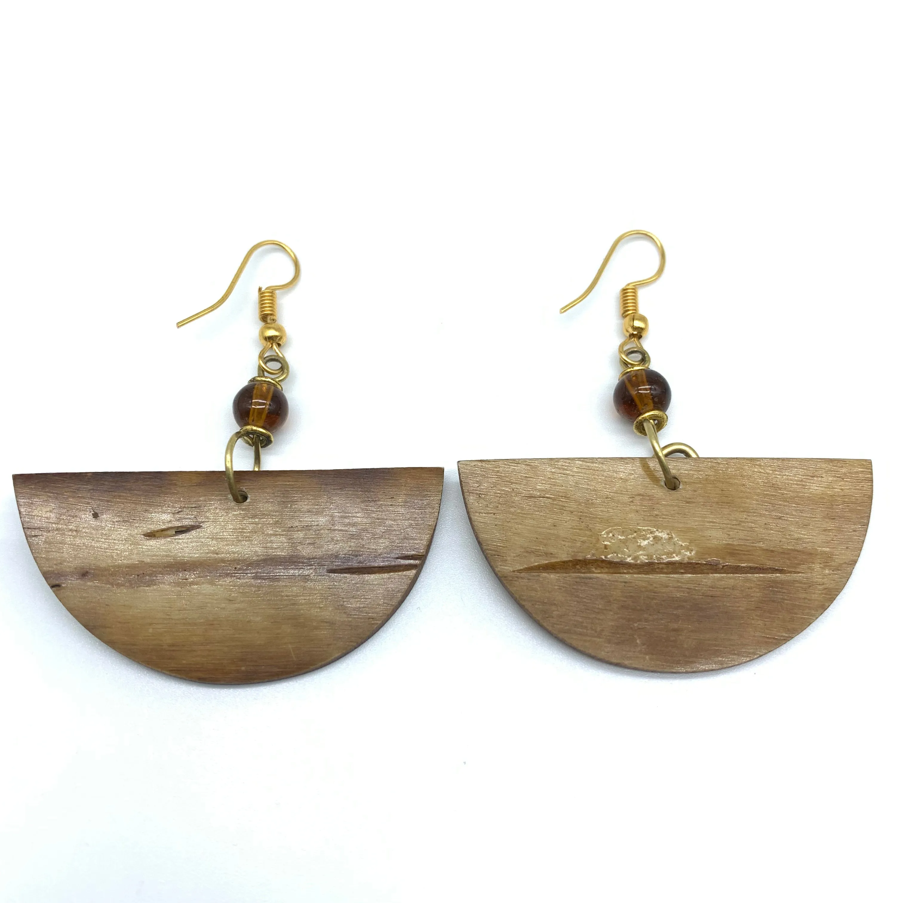 Cow Bone Earrings-Sela Brown Varation