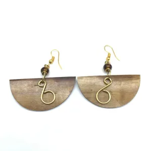 Cow Bone Earrings-Sela Brown Varation