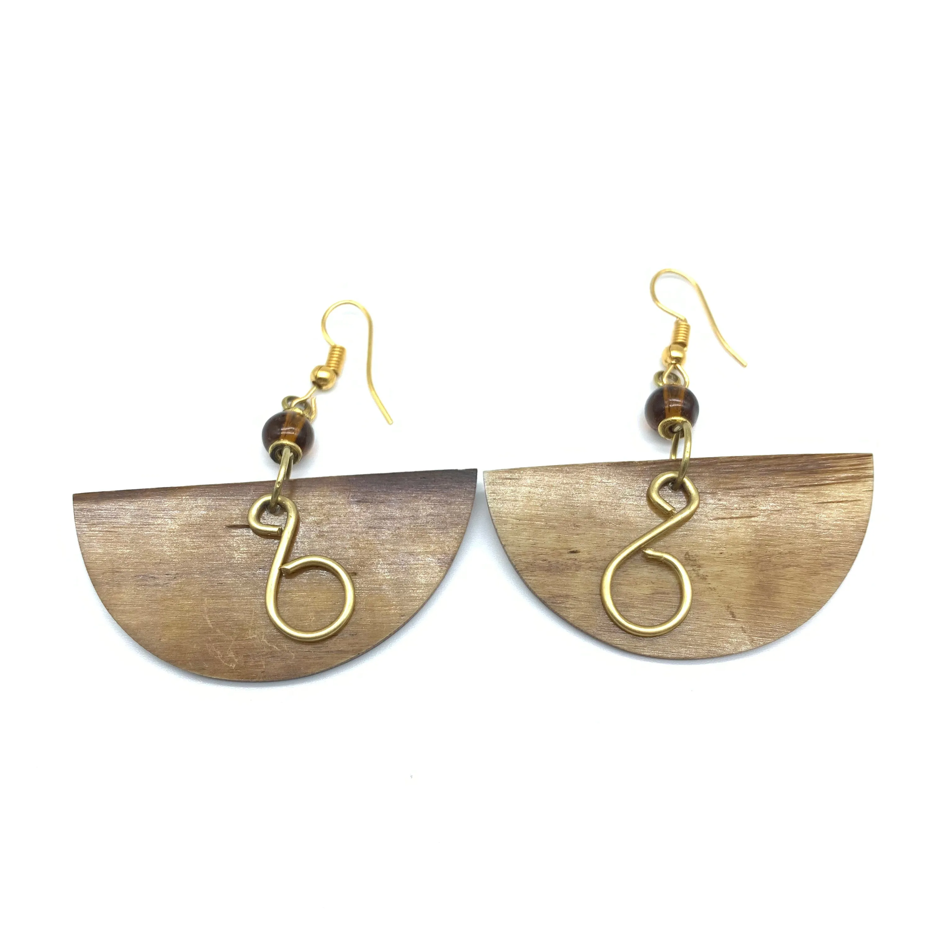 Cow Bone Earrings-Sela Brown Varation