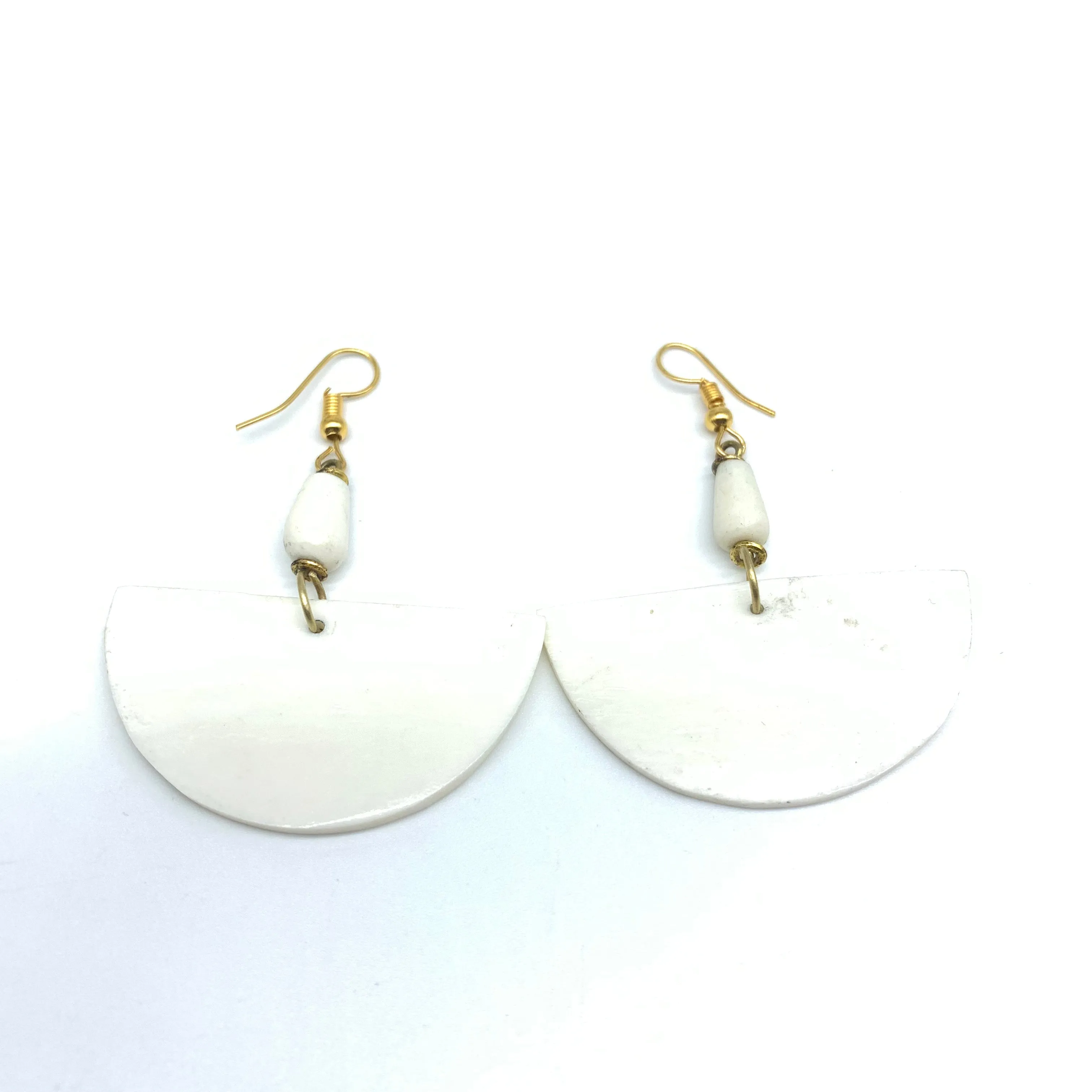 Cow Bone Earrings -Sela White Varation 2