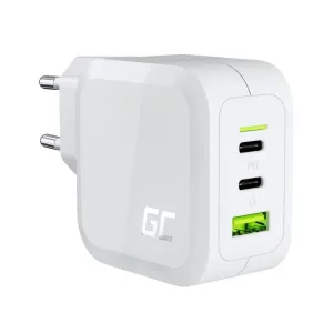 Green Cell Chargc08w Mobile Device Charger Headphones, Netbook, Smartphone, Tablet White Ac Fast Charging Indoor