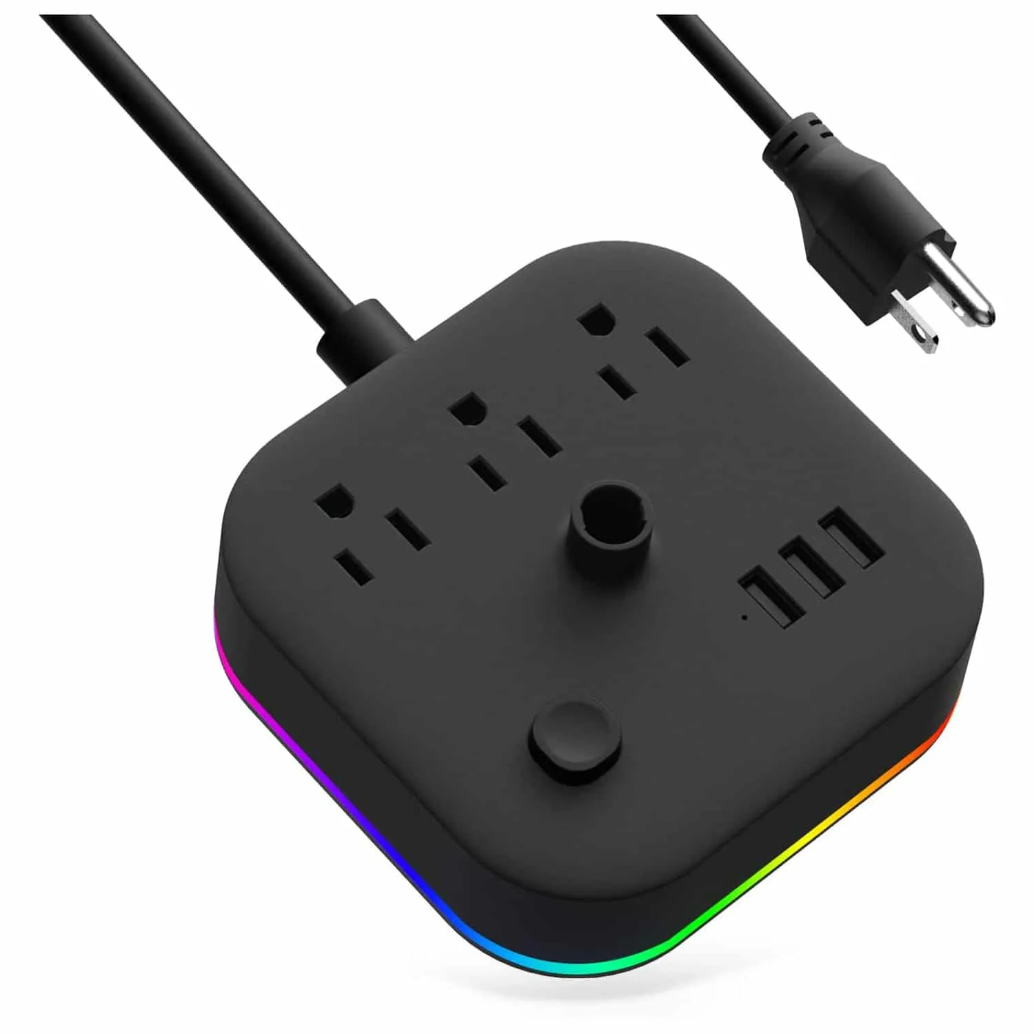 HAVIT DPM05 RGB Headset Stand with 3 USB Charging Ports & 3 Power Outlets 【US Only】