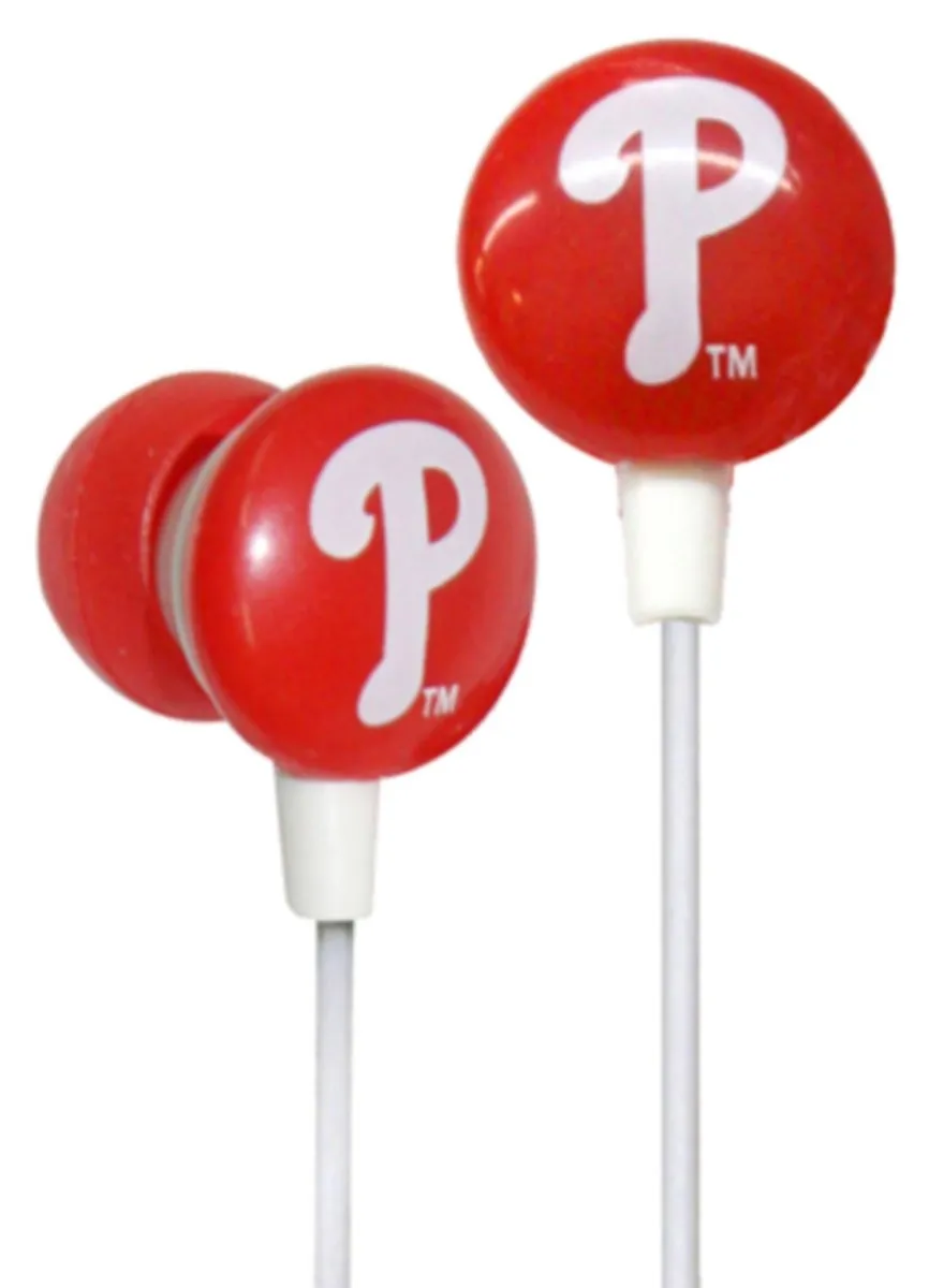 iHip MLF10169PHL MLB Philadelphia Phillies Printed Ear Buds, Blue/Red