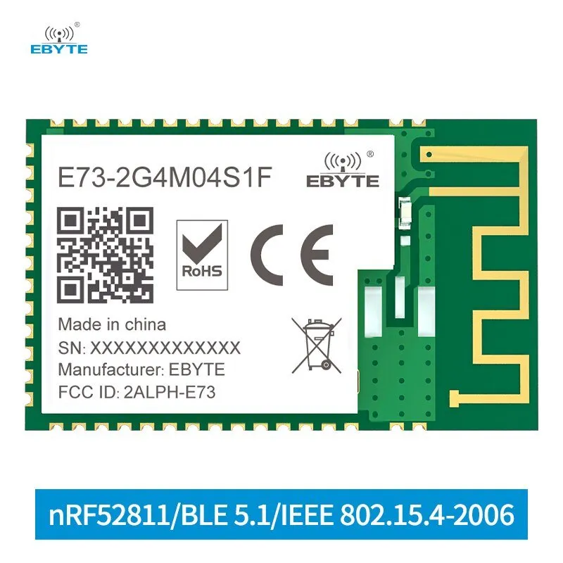 nRF52811 BLE 5.1 Module SoC Module E73-2G4M04S1F PCB/IPEX Antenna SMD Package Low Power Consumption Blue-tooth Wireless Module