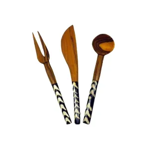 Olive Wood 3 Piece Appetizer Set Jedando Handicrafts