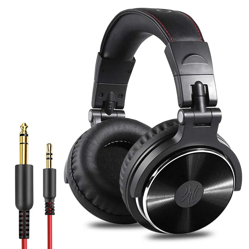 Professional DJ Headphones Over Ear Studio Monitor DJ Headset With Microphone HIFI Wired Bass Gaming Headset For Phone