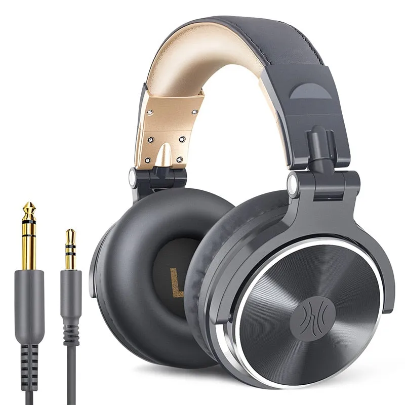 Professional DJ Headphones Over Ear Studio Monitor DJ Headset With Microphone HIFI Wired Bass Gaming Headset For Phone