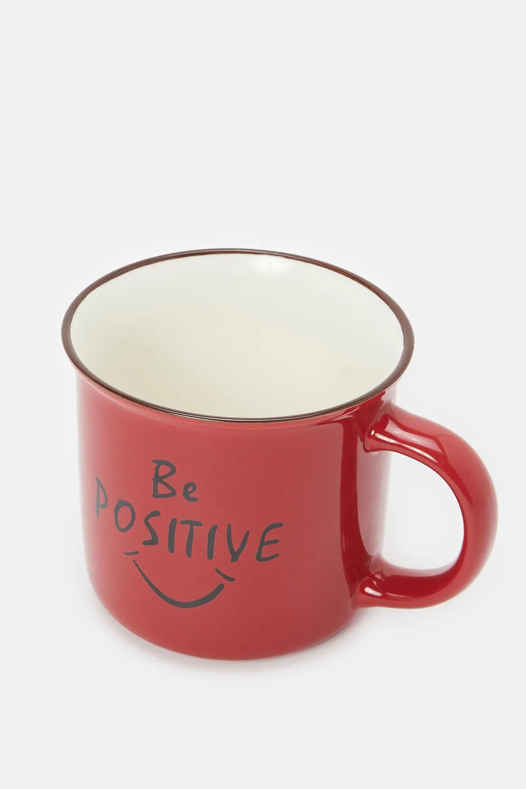 Red Be Positive Printed Mug