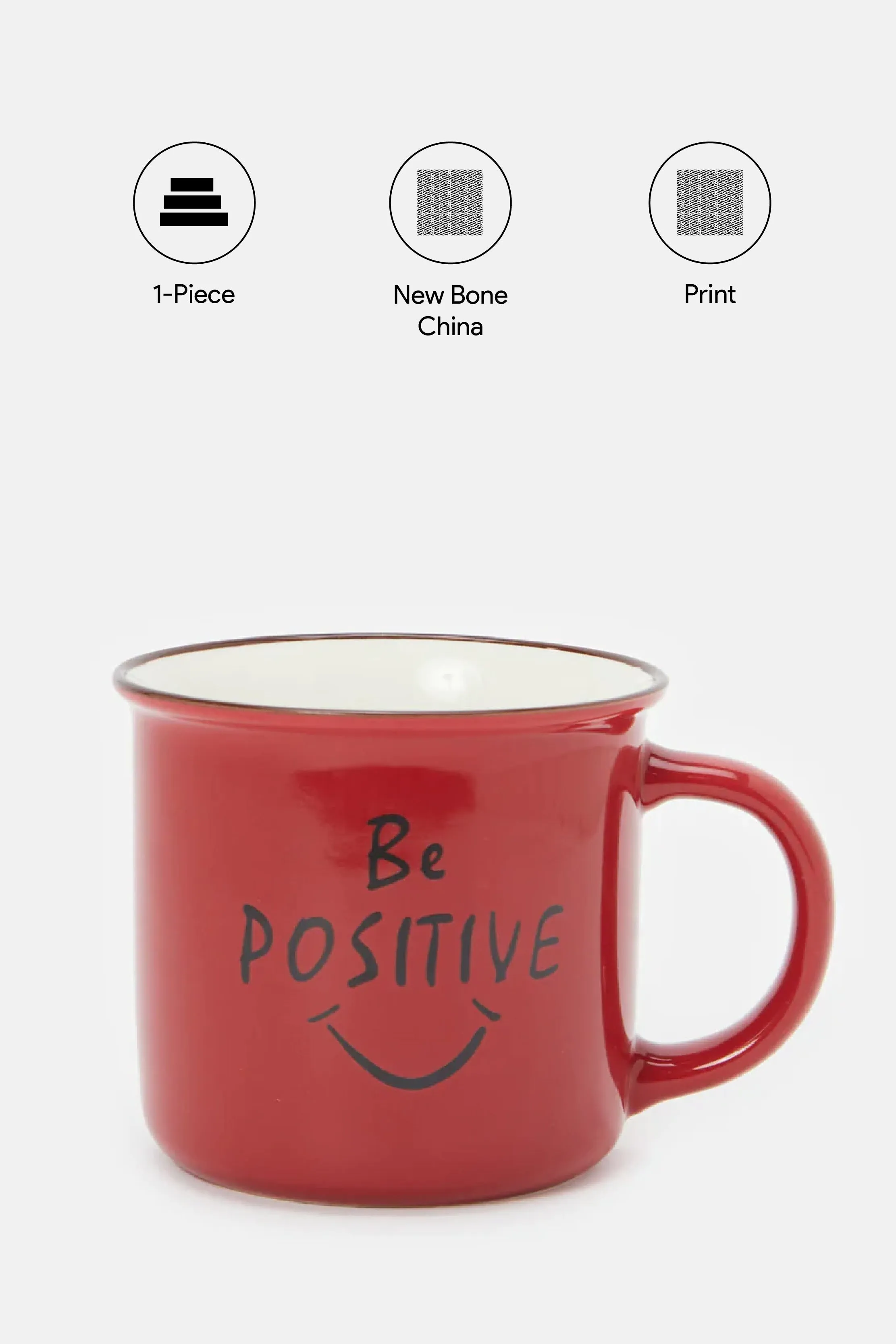 Red Be Positive Printed Mug