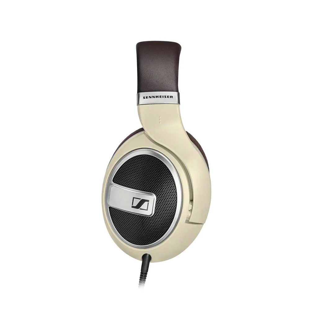 Sennheiser HD 599 Open Back Acoustic Over Ear Headphones with Stereo Spatial Audio Performance and 3.5mm / 6.3mm Straight Plugs for PC Laptop and Smartphones (Matte Ivory)