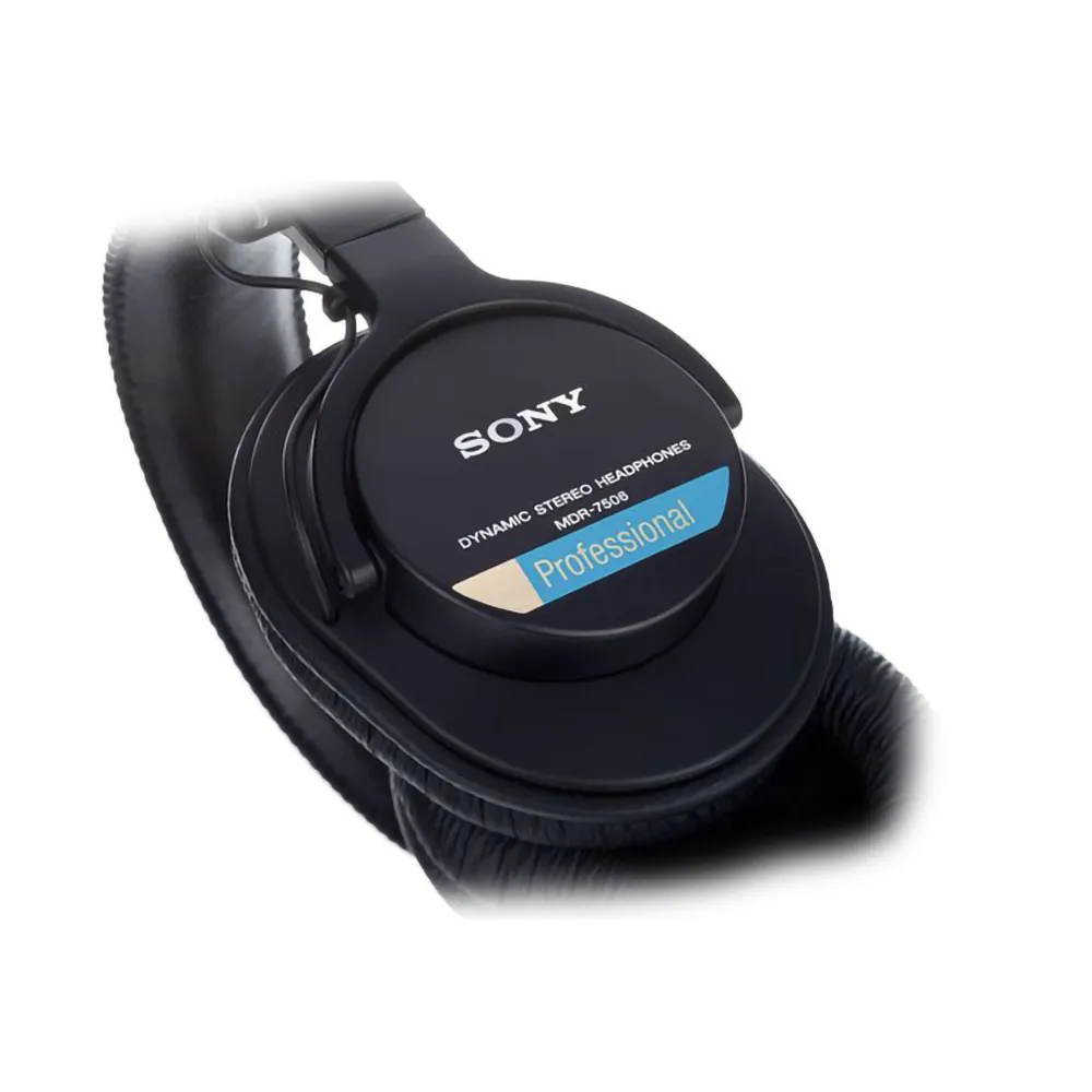 Sony MDR-7506 Professional Dynamic Wired Monitor Headphones with Large Diaphragm, 40mm Drivers and 20,000Hz / 1,000mW Power Audio Handling for Studio Audio Recording