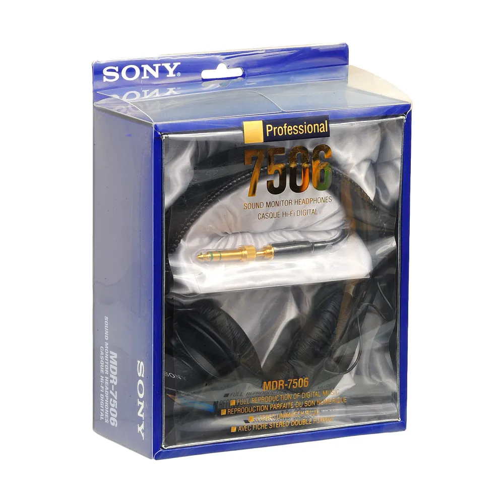 Sony MDR-7506 Professional Dynamic Wired Monitor Headphones with Large Diaphragm, 40mm Drivers and 20,000Hz / 1,000mW Power Audio Handling for Studio Audio Recording