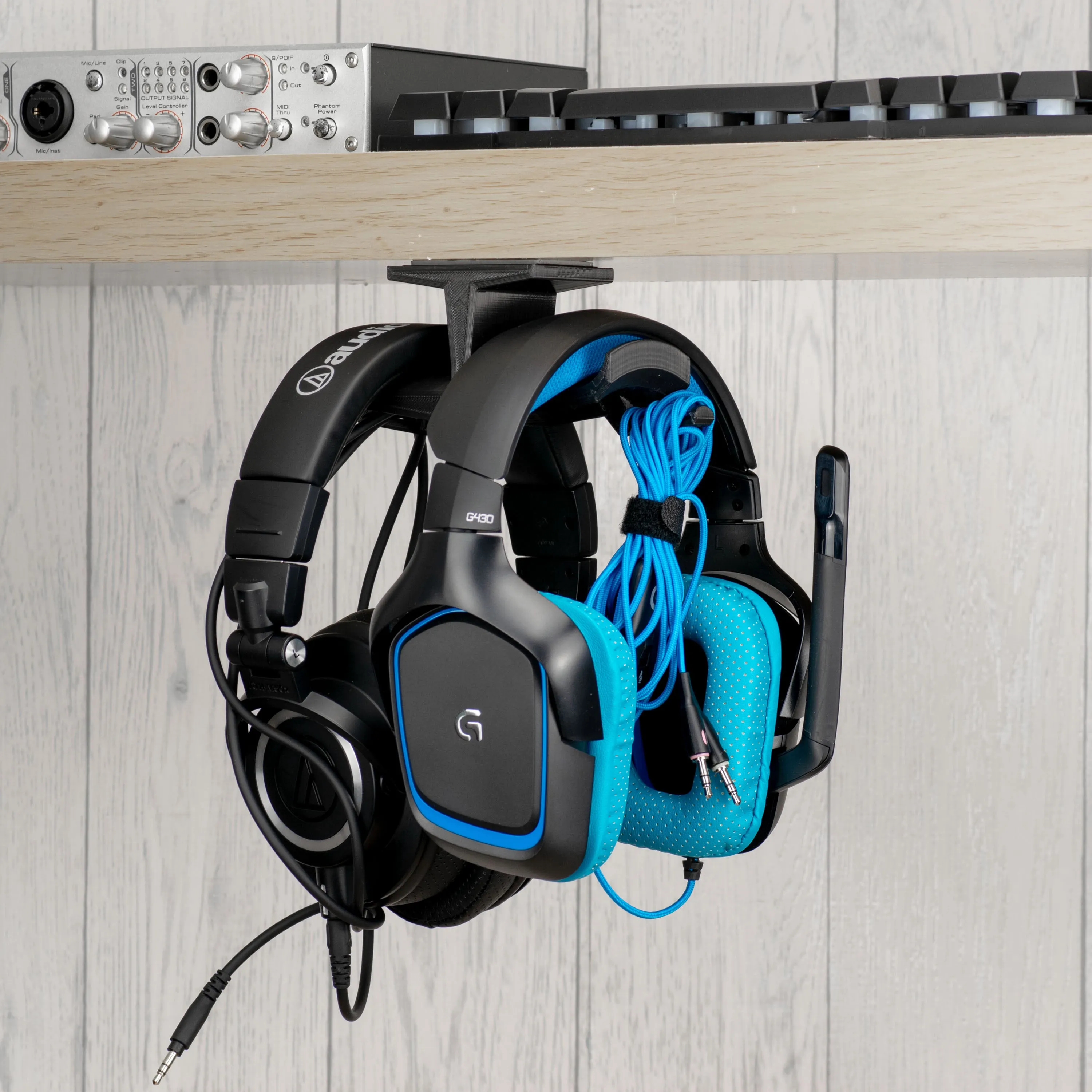 Ultra-T - Dual Under Desk Headphone Hanger Holder