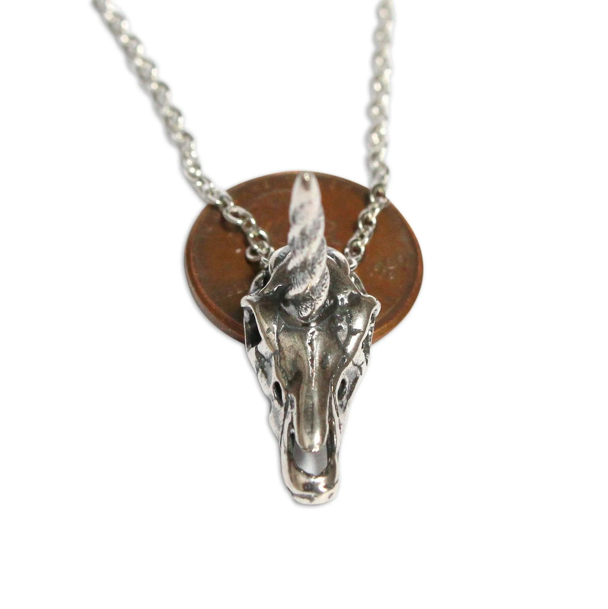 Unicorn Skull Pendant Necklace