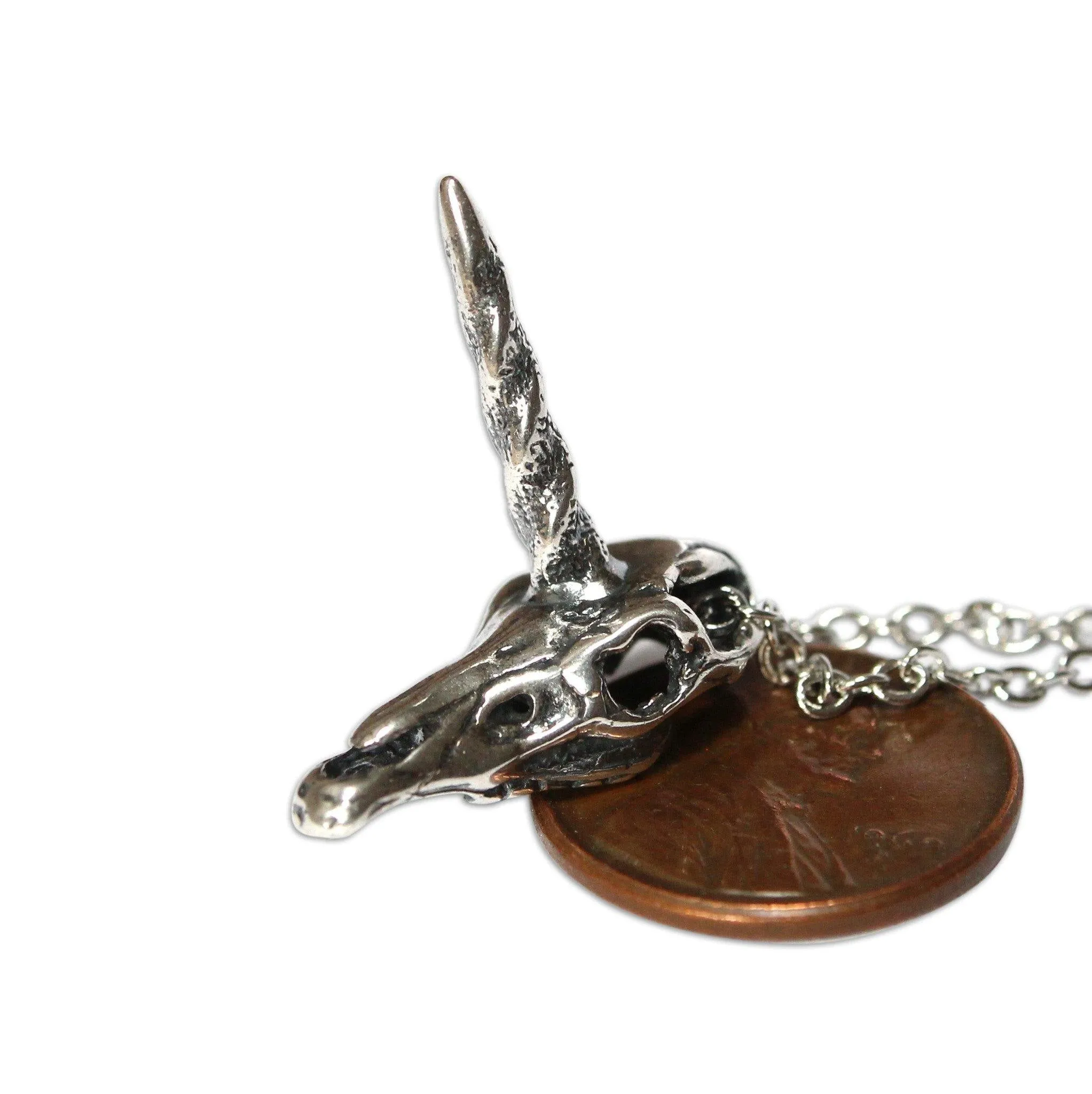 Unicorn Skull Pendant Necklace