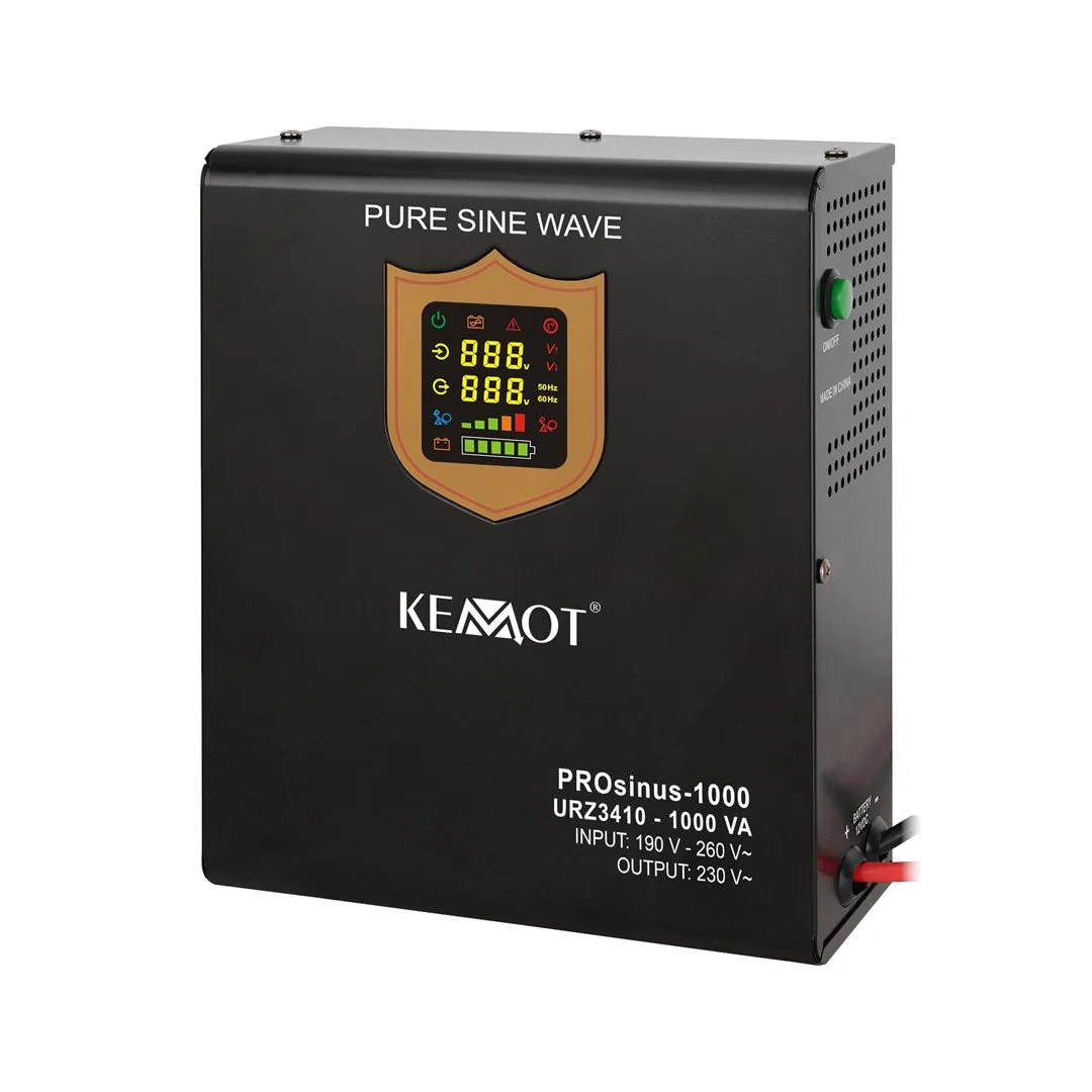 Wall-Mounted Uninterruptible Power Supply Kemot Prosinus-1000 Converter With Pure Sine Wave And Charging Function 12V 23